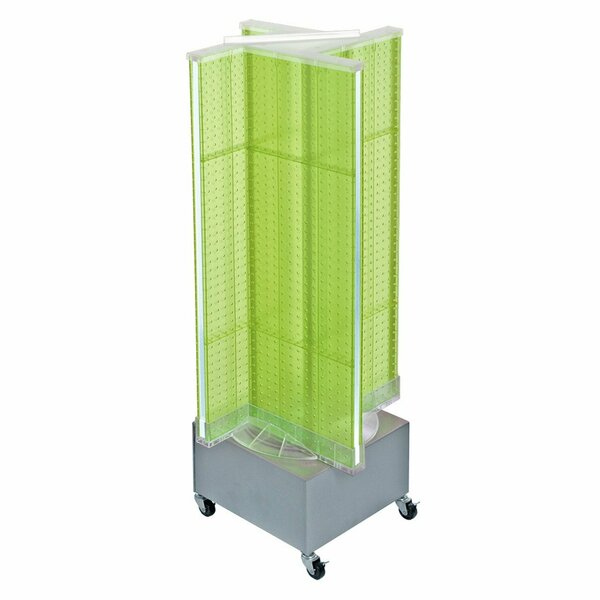 Azar Displays Pinwheel Pegboard Floor Display on Revolving Wheeled Base. Spinner Rack Stand. 700445-GRE